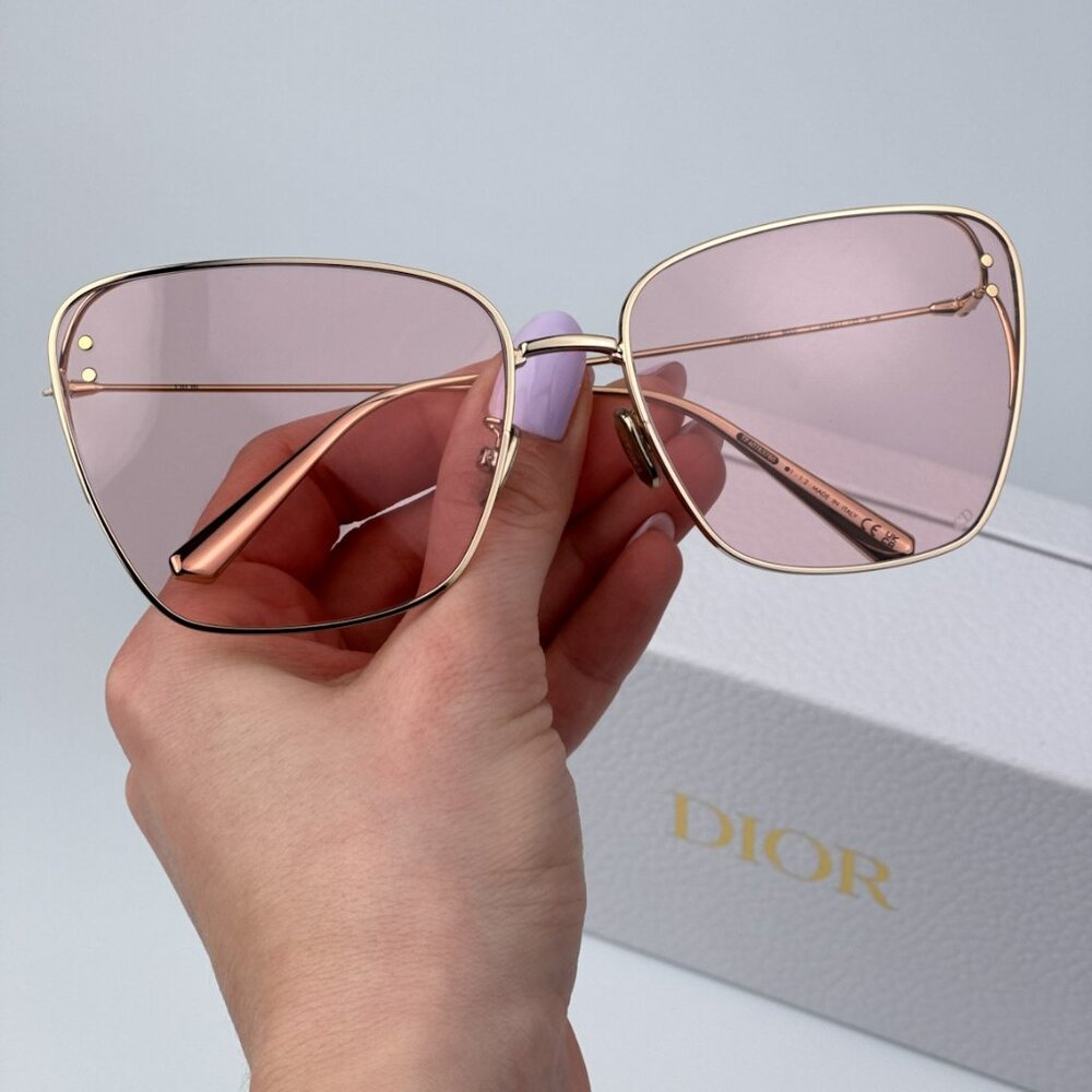 Dior MISSDIOR B2U CD40095U 10Y Women BRAND NEW Sunglasses Gold Pink Butterfly